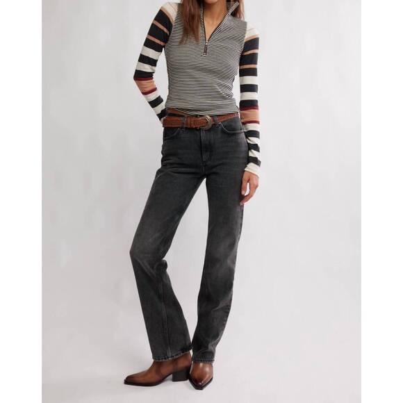 NEW FREE PEOPLE avery zip up sweater in multi - Picture 3 of 6